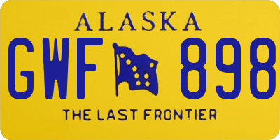 AK license plate GWF898