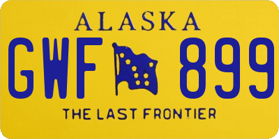 AK license plate GWF899