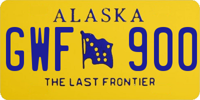 AK license plate GWF900