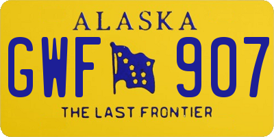 AK license plate GWF907