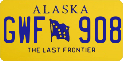 AK license plate GWF908