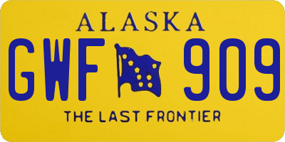 AK license plate GWF909