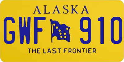 AK license plate GWF910