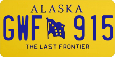 AK license plate GWF915