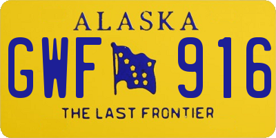 AK license plate GWF916