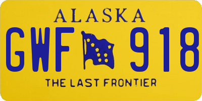 AK license plate GWF918