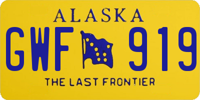 AK license plate GWF919