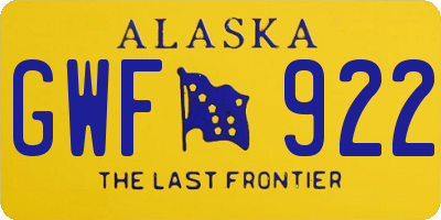 AK license plate GWF922