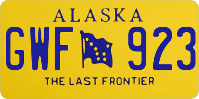 AK license plate GWF923