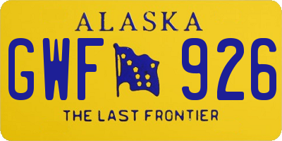 AK license plate GWF926