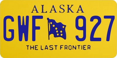 AK license plate GWF927