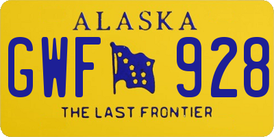 AK license plate GWF928