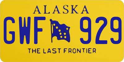 AK license plate GWF929