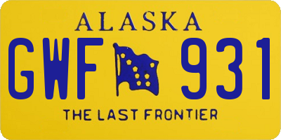 AK license plate GWF931