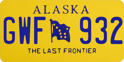 AK license plate GWF932