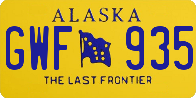 AK license plate GWF935