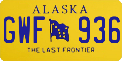 AK license plate GWF936