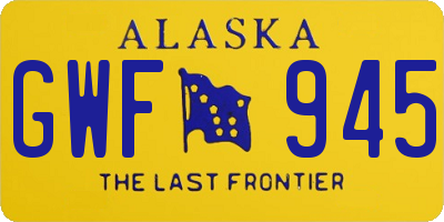 AK license plate GWF945