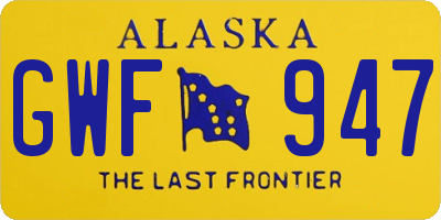 AK license plate GWF947