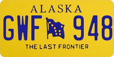 AK license plate GWF948