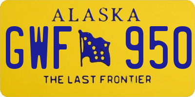 AK license plate GWF950