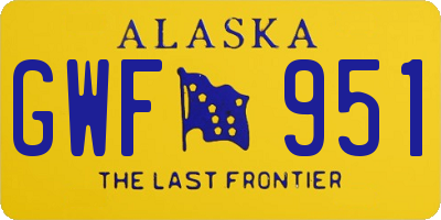 AK license plate GWF951