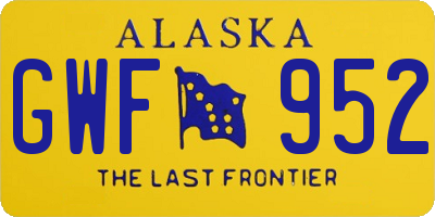 AK license plate GWF952