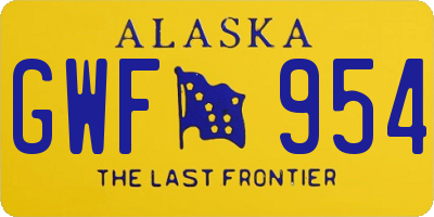 AK license plate GWF954