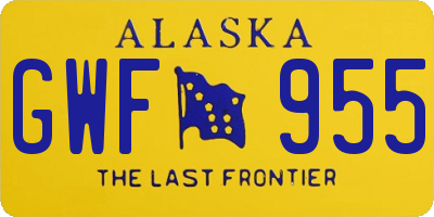 AK license plate GWF955