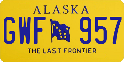 AK license plate GWF957