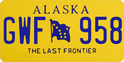 AK license plate GWF958