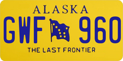 AK license plate GWF960