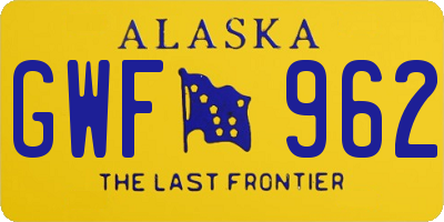 AK license plate GWF962