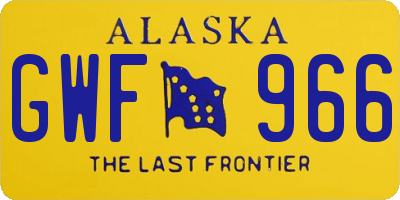 AK license plate GWF966