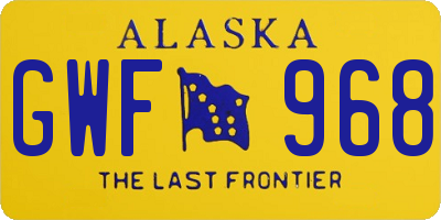 AK license plate GWF968