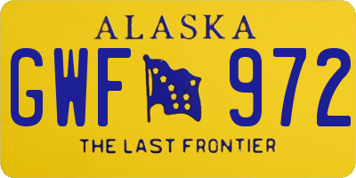 AK license plate GWF972