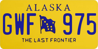 AK license plate GWF975