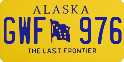 AK license plate GWF976