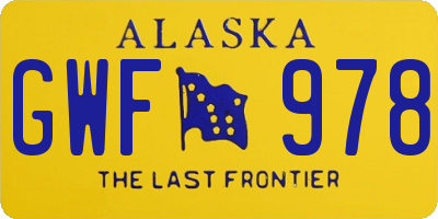 AK license plate GWF978