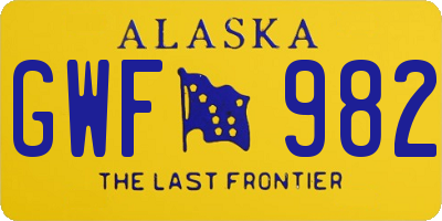 AK license plate GWF982