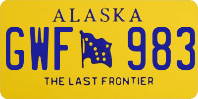 AK license plate GWF983