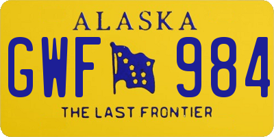 AK license plate GWF984