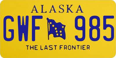 AK license plate GWF985