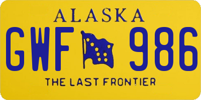 AK license plate GWF986