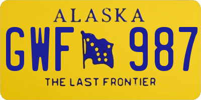 AK license plate GWF987