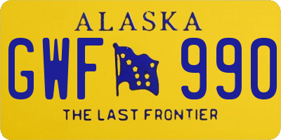 AK license plate GWF990