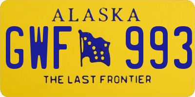 AK license plate GWF993