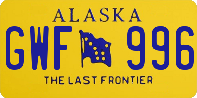 AK license plate GWF996