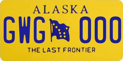 AK license plate GWG000