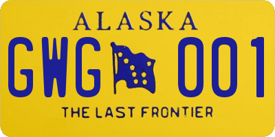 AK license plate GWG001